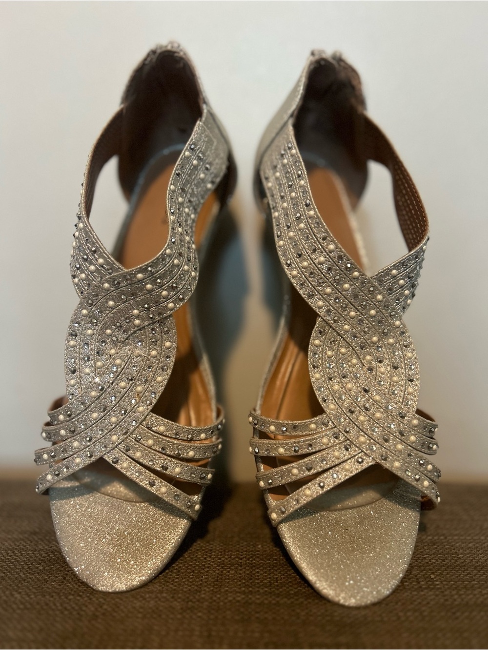 Style & Co. Sparkle Strappy Evening Sandals - Silver
